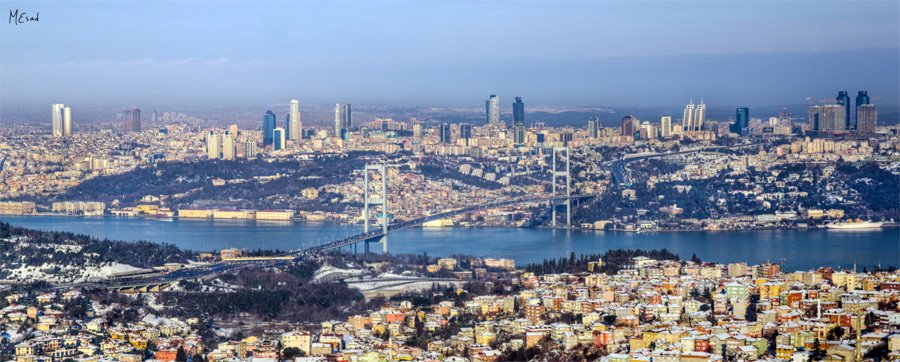 Çamlıca Tepesinden Beyaza Bürünen İstanbul